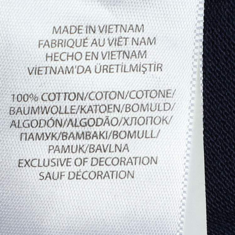 Pre Owned Polo Ralph Lauren Navy Blue Cotton Polo T-Shirt L