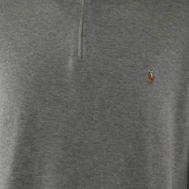 Pre Owned Polo Ralph Laurent Grey Knit Turtleneck Long Sleeve Sweater L