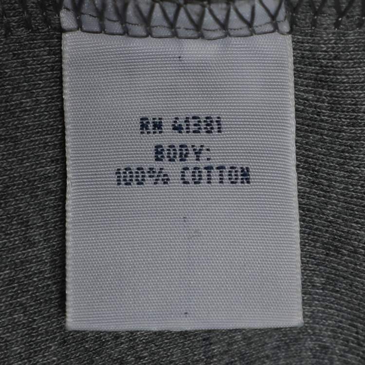 Pre Owned Polo Ralph Lauren Grey Knit Zip Front Embroidered Long Sleeve Sweater L