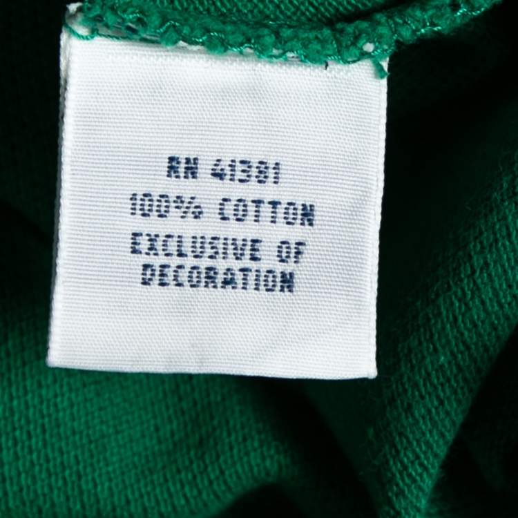 Pre Owned Polo Ralph Lauren Green Cotton Pique Custom Fit Polo T-Shirt L
