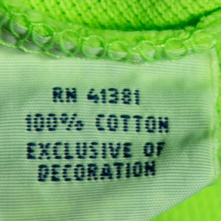 Pre Owned Polo Ralph Lauren Neon Green Cotton Pique Custom Fit Polo T-Shirt M