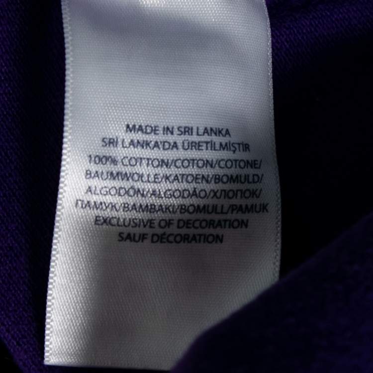 Pre Owned Polo Ralph Lauren Purple Cotton Pique Custom Fit Polo T-Shirt L