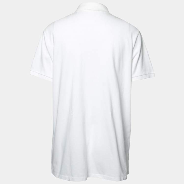 Pre Owned Polo Ralph Lauren White Cotton Pique Short Sleeve Polo T-Shirt XXL