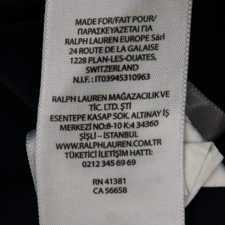 Pre Owned Polo Ralph Lauren Navy Blue Cotton Custom Slim Fit T-Shirt XXL