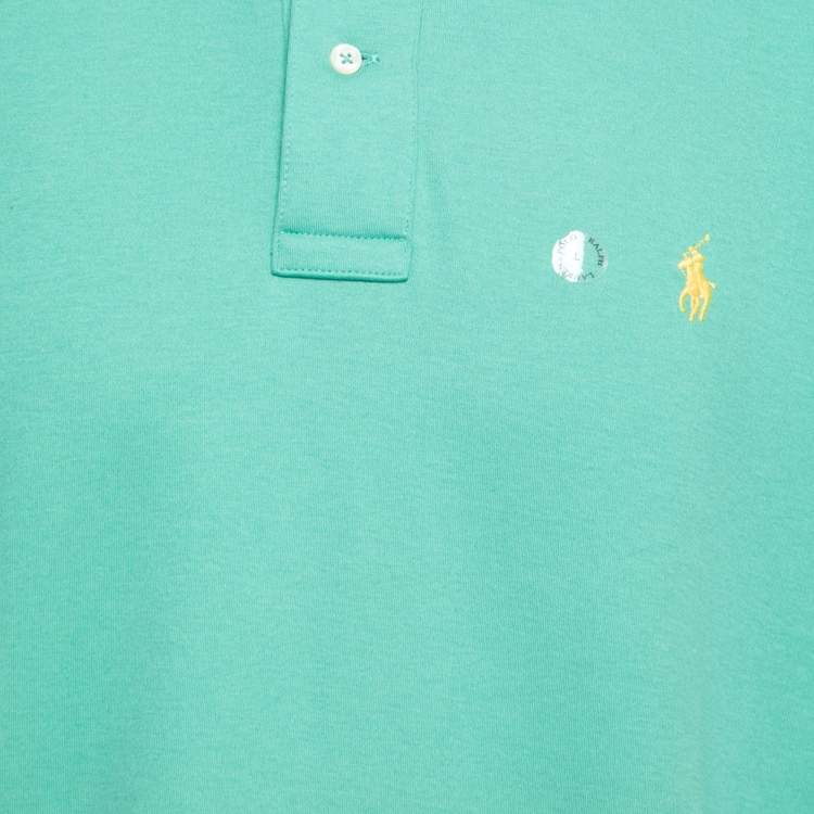 Pre Owned Polo Ralph Lauren Green Cotton Polo T-Shirt L
