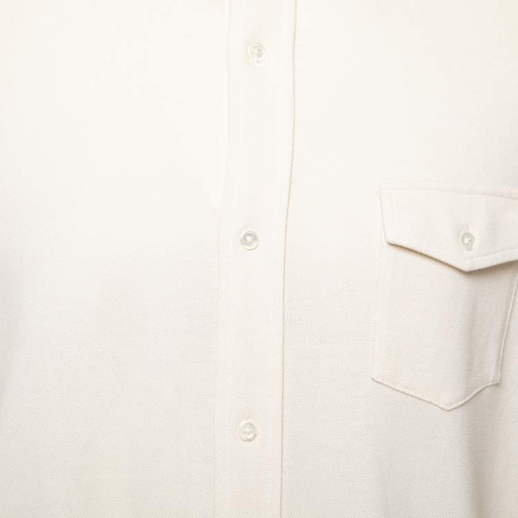 Pre Owned Polo Ralph Lauren Cream Cotton Long Sleeve Shirt XL