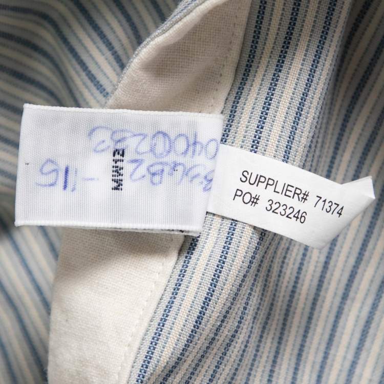 Pre Owned Polo Ralph Lauren Blue Striped Cotton Button Front Shirt L