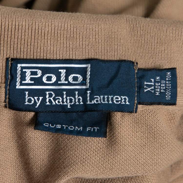 Pre Owned Polo Ralph Lauren Brown Cotton Polo T-Shirt XL