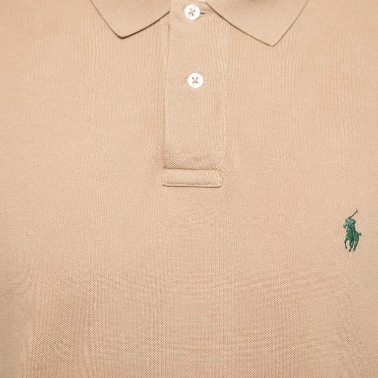 Pre Owned Polo Ralph Lauren Brown Cotton Polo T-Shirt XL