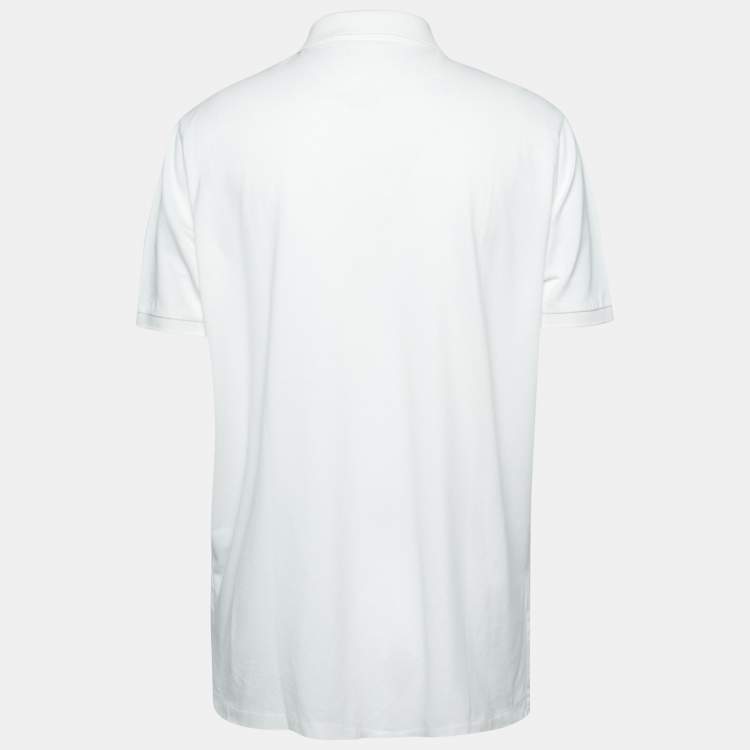 Pre Owned Polo Ralph Lauren White Cotton Pique Short Sleeve Polo T-Shirt XL
