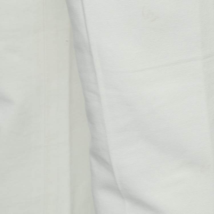 Pre Owned Polo Ralph Lauren Cream Cotton Canvas Trousers Waist 34