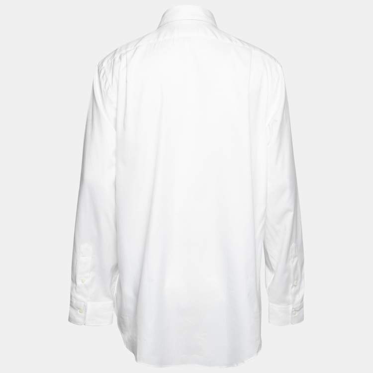 Pre Owned Polo Ralph Lauren White Cotton Button Front Shirt XL