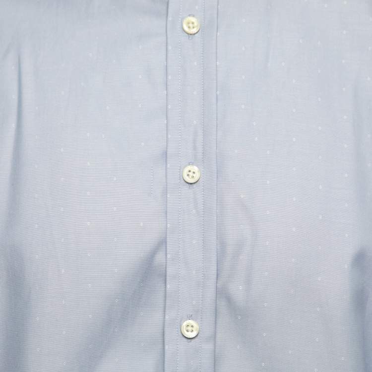 Pre Owned Polo Ralph Lauren Blue Printed Cotton Button Front Shirt L