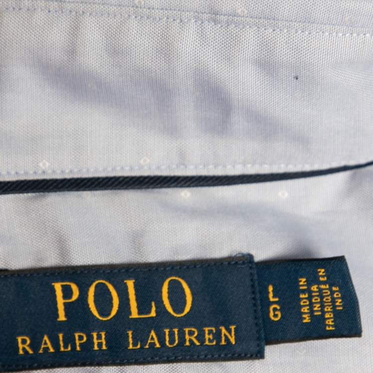 Pre Owned Polo Ralph Lauren Blue Printed Cotton Button Front Shirt L