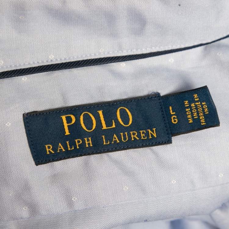 Pre Owned Polo Ralph Lauren Blue Printed Cotton Button Front Shirt L