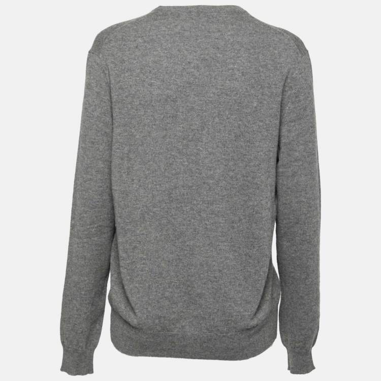 Pre Owned Polo Ralph Lauren Grey Knitwear Crewneck Long Sleeve Sweater M