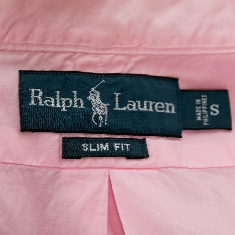 Pre Owned Polo Ralph Lauren Pink Cotton Button Front Shirt S