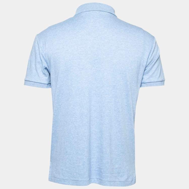 Pre Owned Polo Ralph Lauren Blue Cotton Polo T-Shirt L