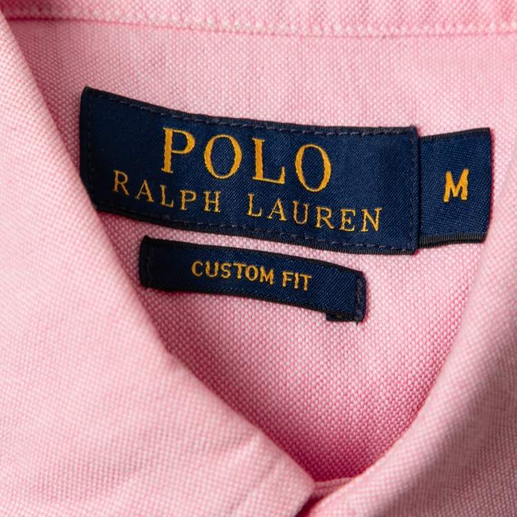 Pre Owned Polo Ralph Lauren Pink Cotton Button Front Shirt M