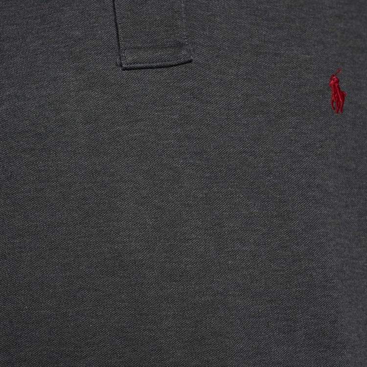 مملوكة مسبقًا Polo Ralph Lauren Grey Cotton Pique Pima Stretch Custom Fit Polo T-Shirt XXL
