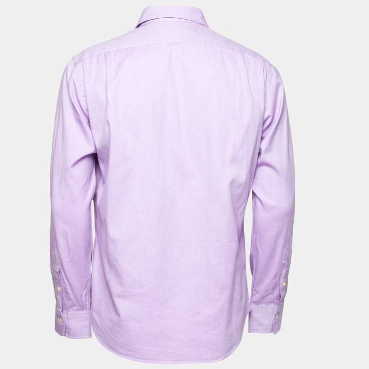 Pre Owned Polo Ralph Lauren Purple Cotton Button Front Shirt M