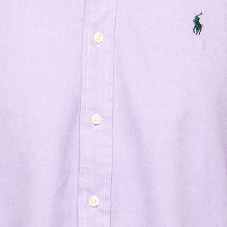 Pre Owned Polo Ralph Lauren Purple Cotton Button Front Shirt M