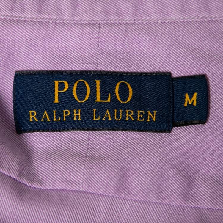 Pre Owned Polo Ralph Lauren Purple Cotton Button Front Shirt M