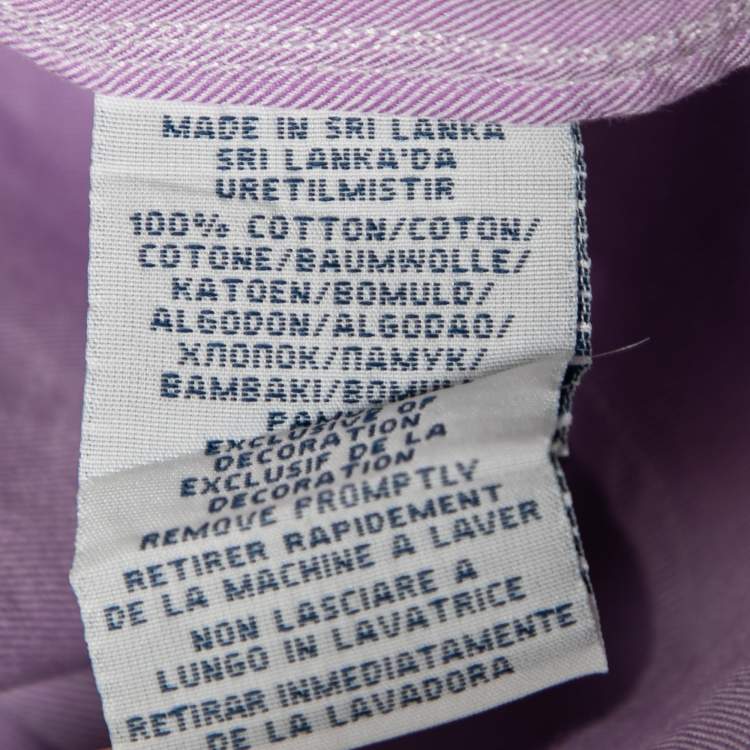 Pre Owned Polo Ralph Lauren Purple Cotton Button Front Shirt M