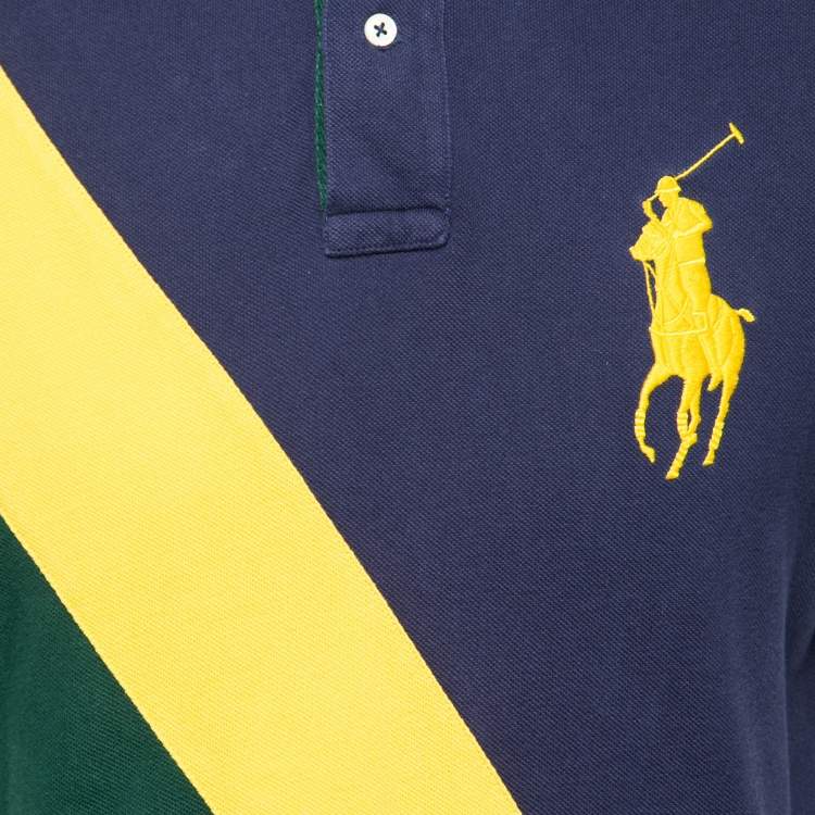 Pre Owned Polo Ralph Lauren Colorblock Cotton Pique Custom Fit Polo T-Shirt M
