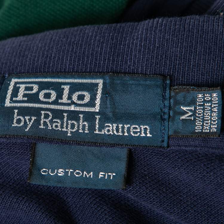 Pre Owned Polo Ralph Lauren Colorblock Cotton Pique Custom Fit Polo T-Shirt M