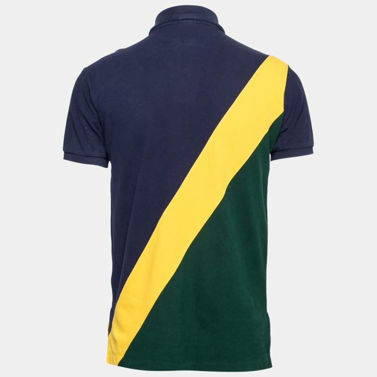 Pre Owned Polo Ralph Lauren Colorblock Cotton Pique Custom Fit Polo T-Shirt M