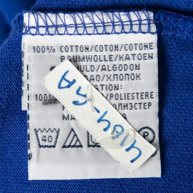 مملوكة مسبقًا Polo Ralph Lauren Blue Cotton Pique Custom Fit Polo T-Shirt M