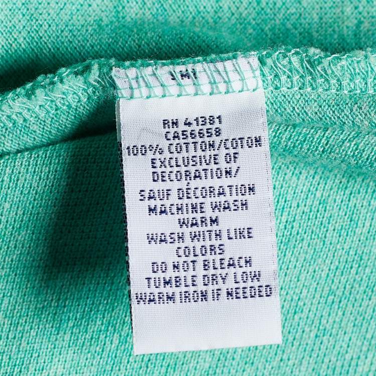 Pre Owned Polo Ralph Lauren Green Cotton Pique Custom Fit Polo T-Shirt L