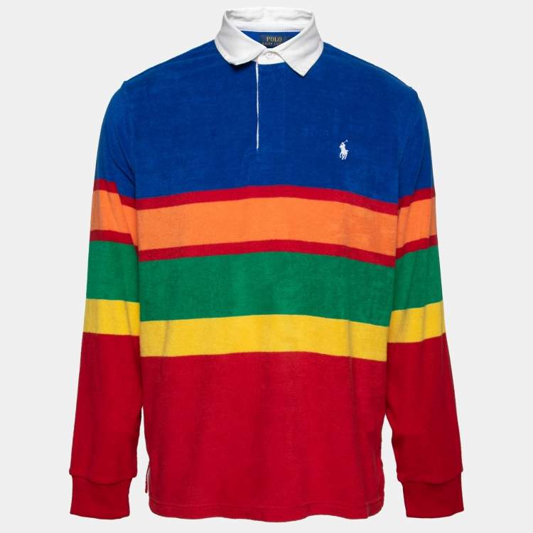 Polo Ralph Lauren Multicolor Striped Terry Polo Shirt L Polo Ralph Lauren |  TLC