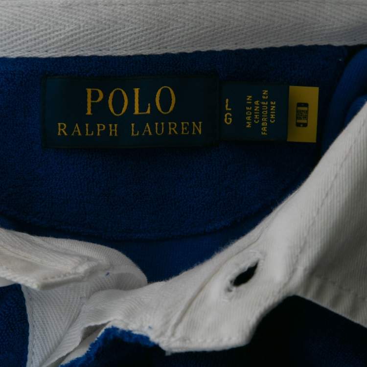 مملوكة مسبقًا Polo Ralph Lauren Multicolor Striped Terry Polo Shirt L   