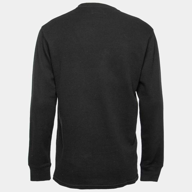 Pre Owned Polo Ralph Lauren Black Cotton Knit Long-Sleeve T-Shirt M  