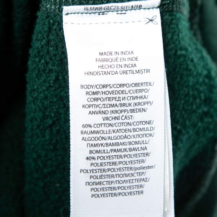 Pre Owned Polo Ralph Lauren Green Cotton Long-Sleeve Sweatshirt L