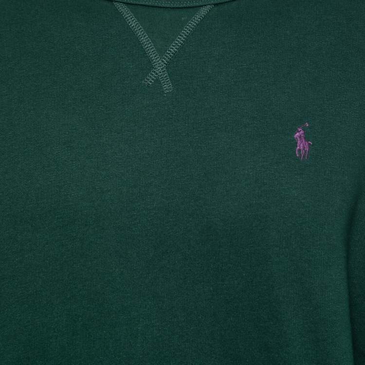 Pre Owned Polo Ralph Lauren Green Cotton Long-Sleeve Sweatshirt L