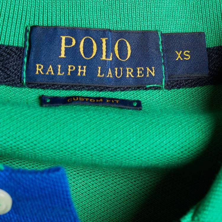 Pre Owned Polo Ralph Lauren Green Cotton Pique Polo T-Shirt XS