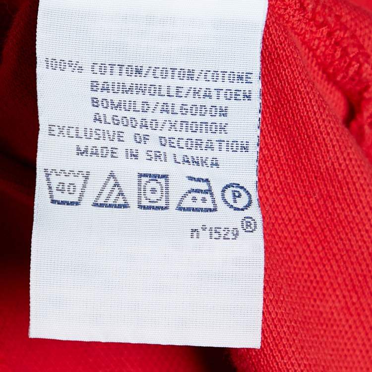 Pre Owned Polo Ralph Lauren Red Cotton Pique Custom Fit Polo T-Shirt M
