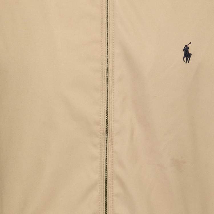 Pre Owned Polo Ralph Lauren Beige Synthetic Zip Front Jacket XL