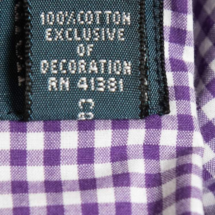 Pre Owned Polo Ralph Lauren Purple Gingham Checked Cotton Long Sleeve Shirt L