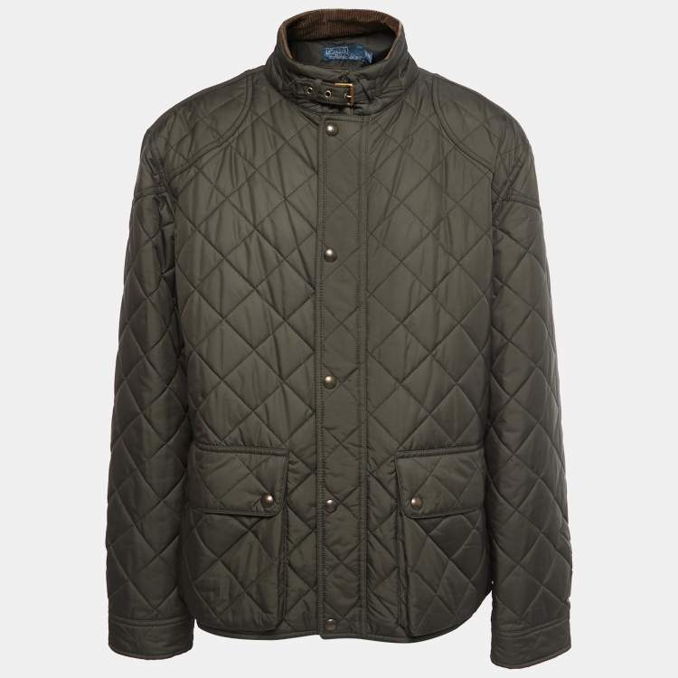 Polo Ralph Lauren Olive Green Synthetic Quilted Jacket 2XL Polo Ralph ...