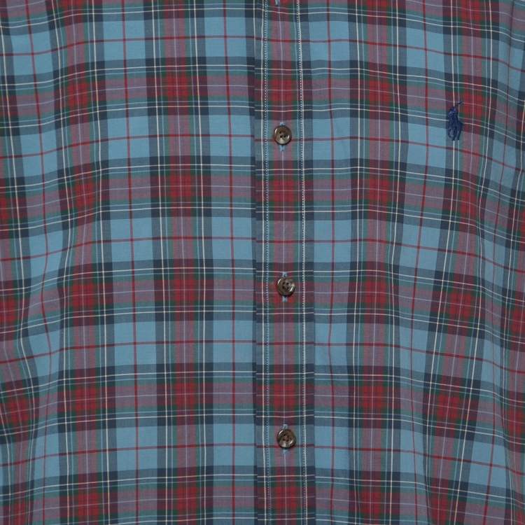 Pre Owned Polo Ralph Lauren Multicolor Checkered Cotton Classic Fit Button Front Shirt L