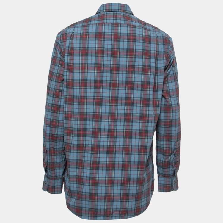 Pre Owned Polo Ralph Lauren Multicolor Checkered Cotton Classic Fit Button Front Shirt L