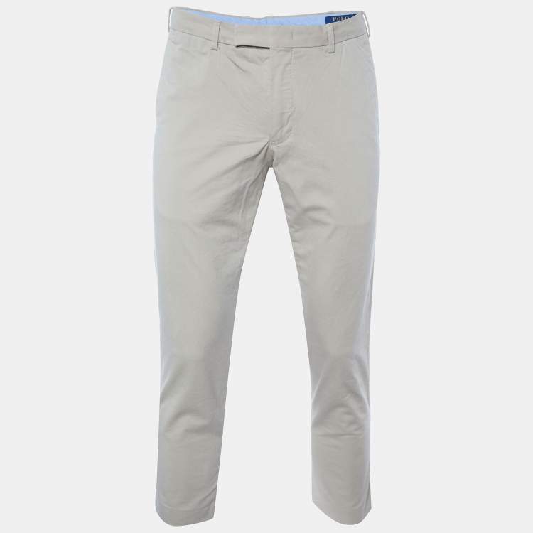 Pre Owned Polo Ralph Lauren Beige Cotton Elasticized Waist Pants M