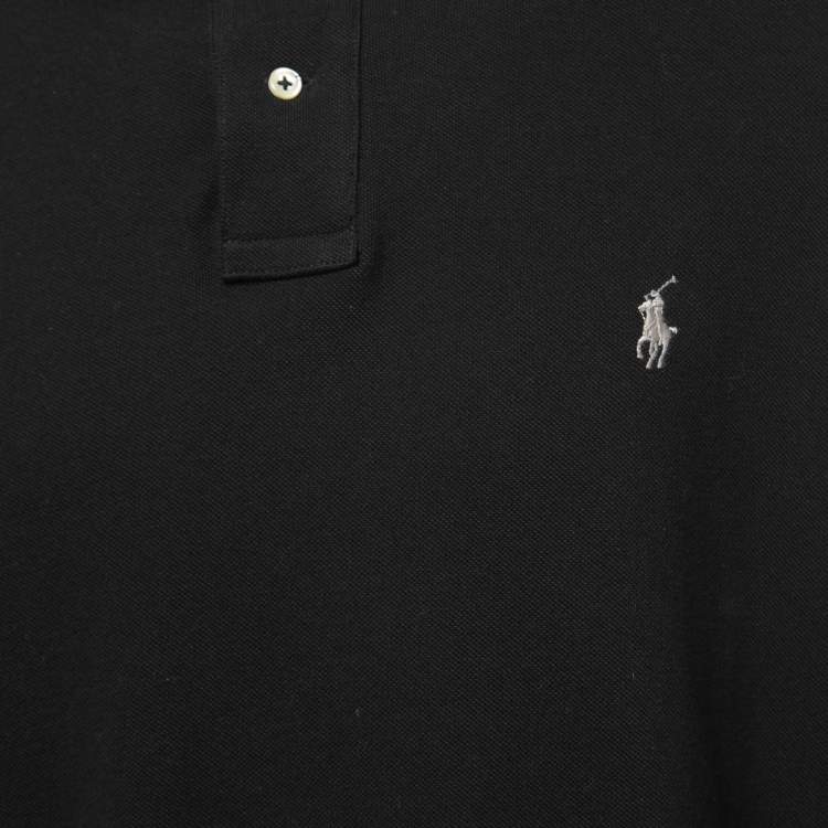 Pre Owned Polo Ralph Lauren Black Cotton Long Sleeve Polo T-Shirt XXL