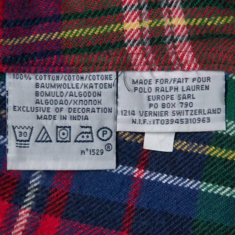 Pre Owned Polo Ralph Lauren Multicolor Tartan Cotton Custom Fit Shirt L