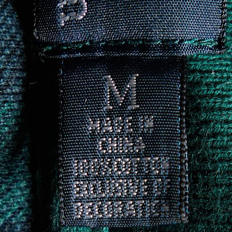Pre Owned Polo Ralph Lauren  Green Checkered Cotton Pique Polo T-Shirt M