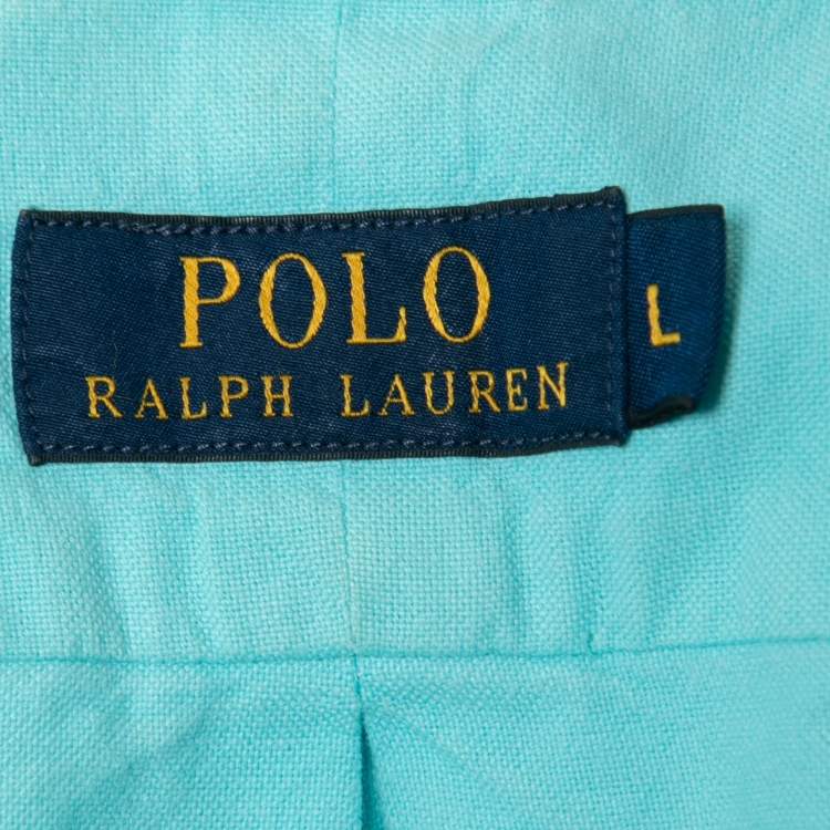 مملوكة مسبقًا Polo Ralph Lauren Blue Cotton Full Sleeve Shirt L